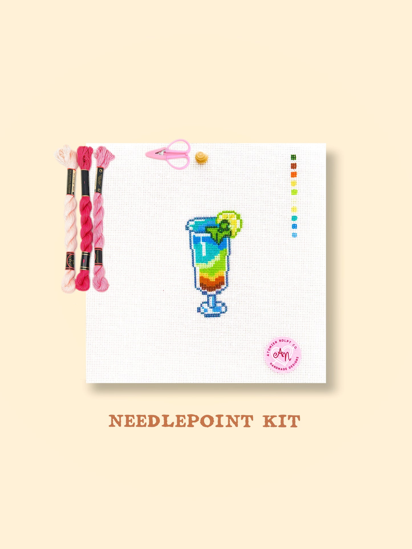 Summer Cocktail Needlepoint Kit