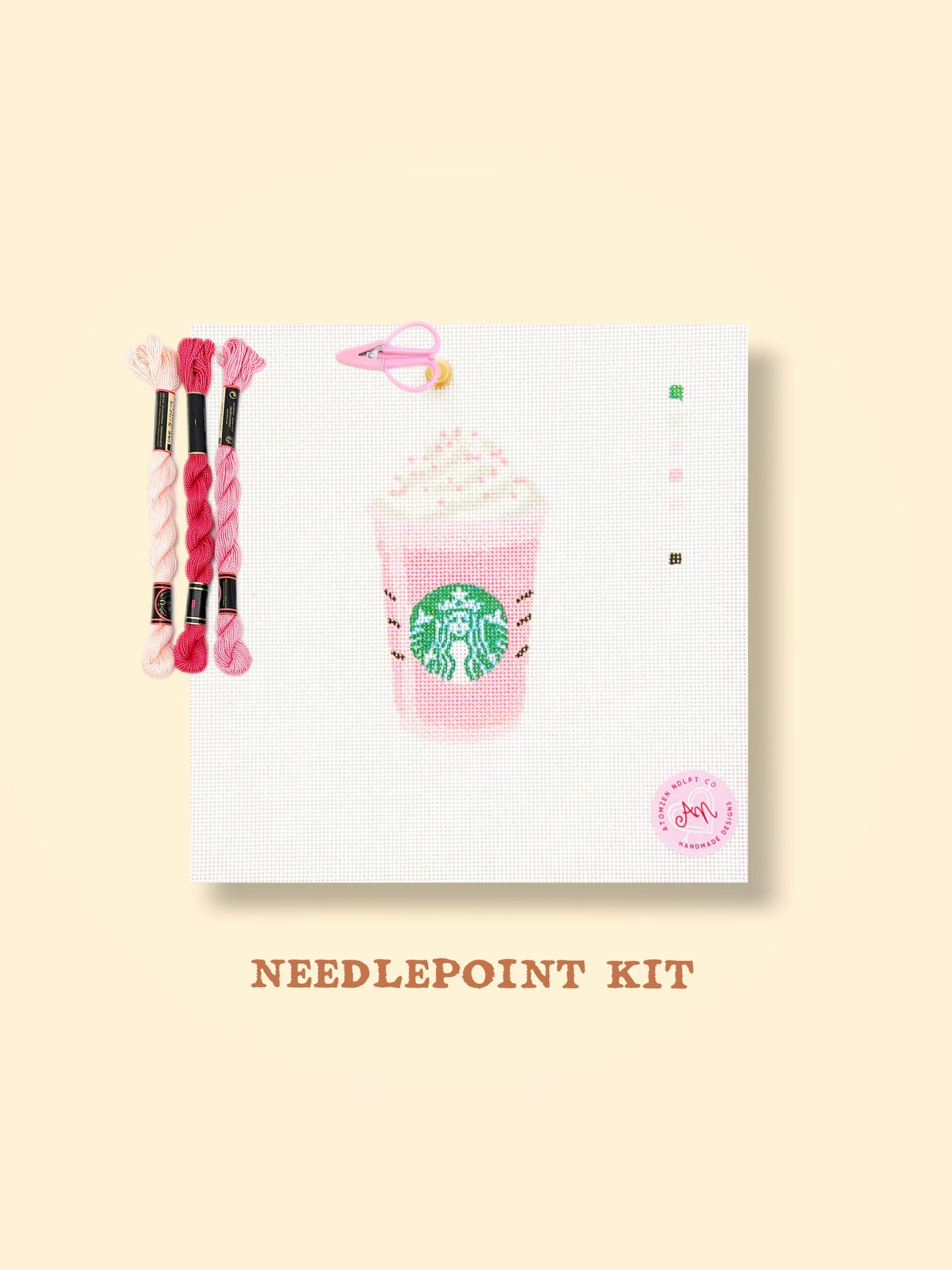 Strawberry Frappuccino Needlepoint Kit