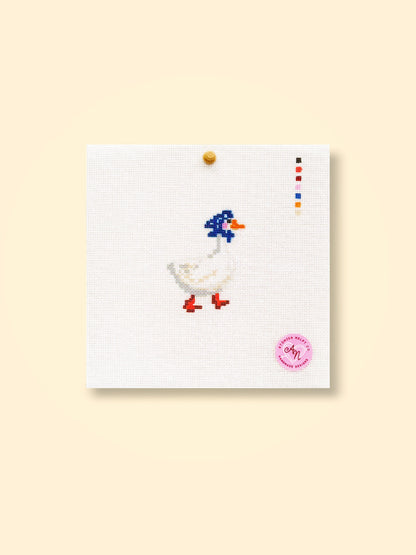 Blue Headscarf Goose Needlepoint Kit