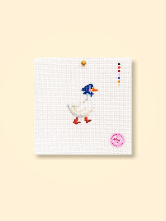 Blue Headscarf Goose Needlepoint Kit