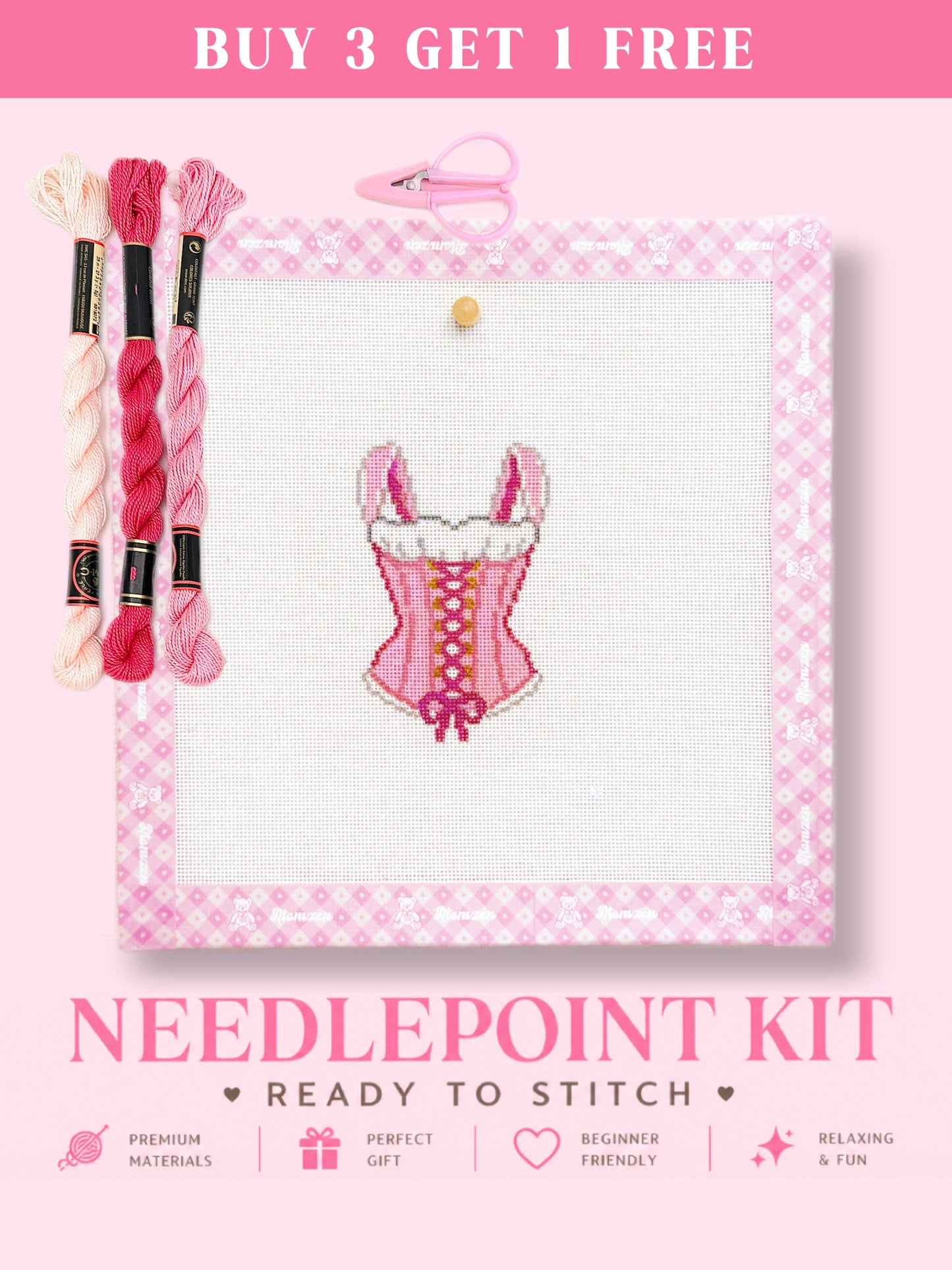 Pink corset Needlepoint Kit