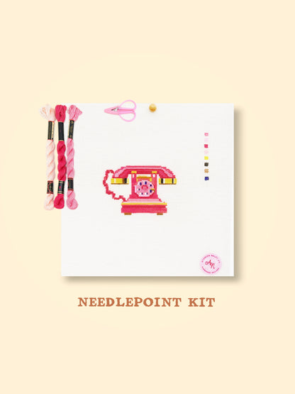 Vintage Rotary Phone Needlepoint Kit