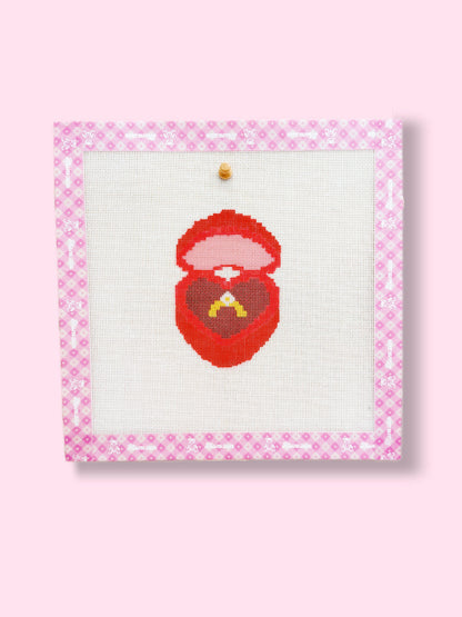 Red Ring Box Needlepoint Kit
