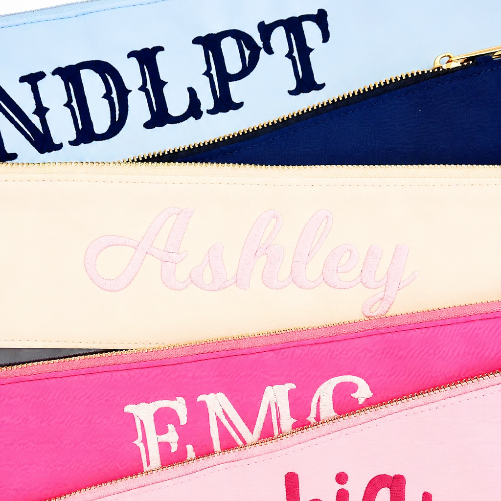 Personalized Embroidered Needlepoint Project Bag