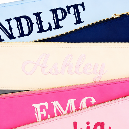 Personalized Embroidered Needlepoint Project Bag