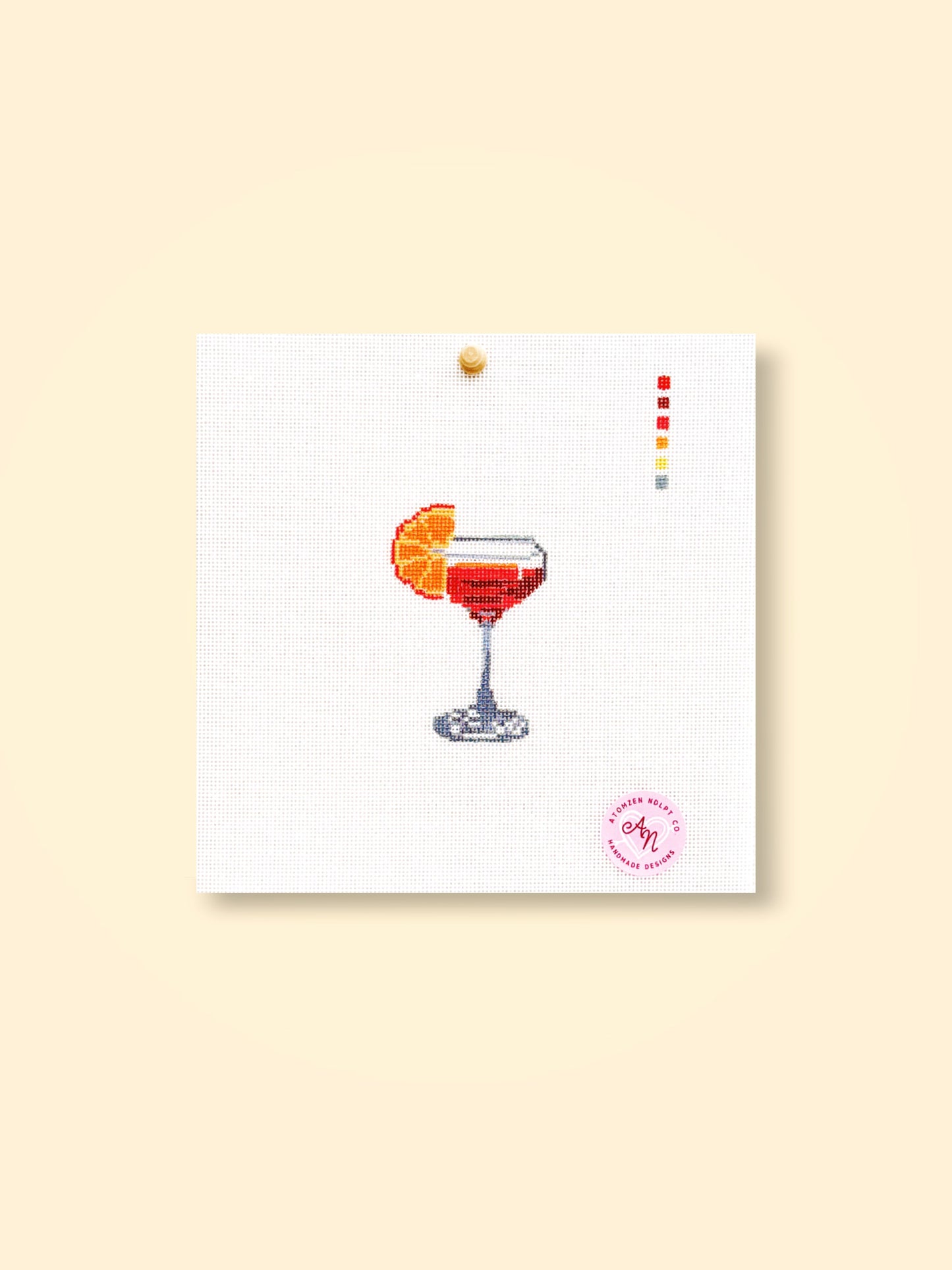 Orange Slice Cocktail Needlepoint Kit