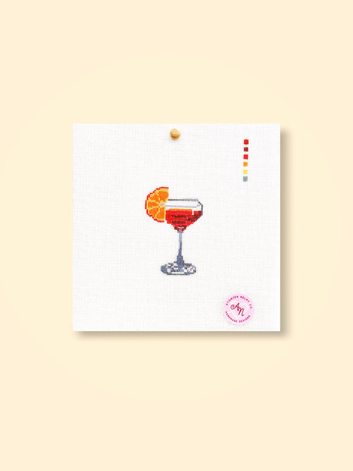 Orange Slice Cocktail Needlepoint Kit