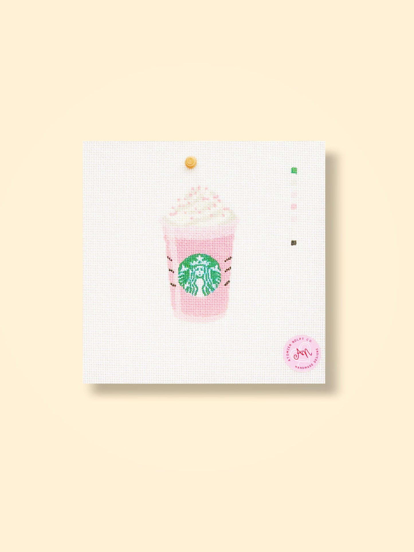 Strawberry Frappuccino Needlepoint Kit