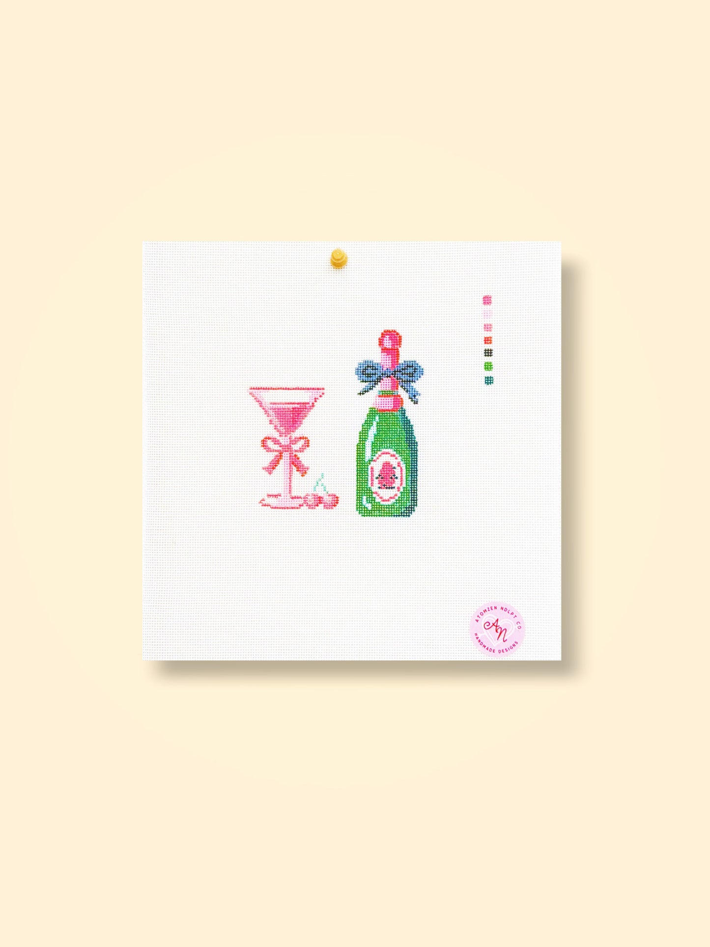 Cherry Champagne Hour Needlepoint Kit