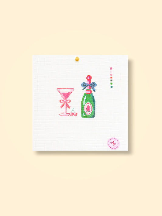 Cherry Champagne Hour Needlepoint Kit