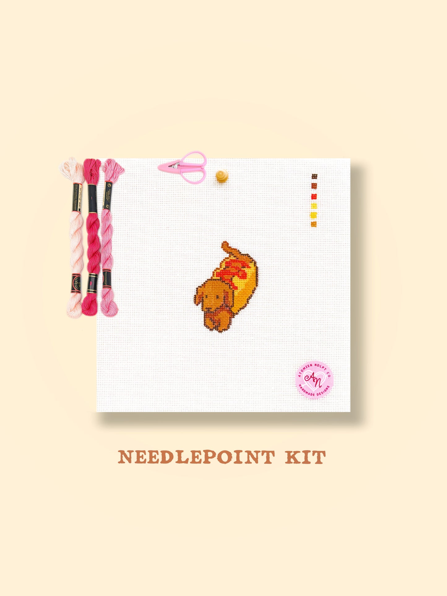Mini Hot Dog Needlepoint Kit