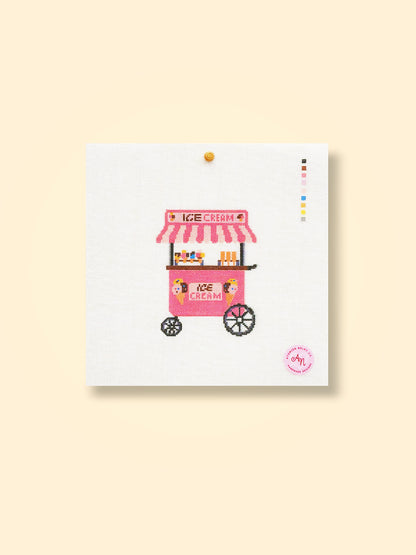 Ice Cream Cart Needlepoint Kit