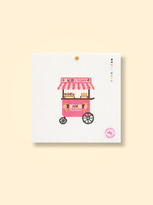 Ice Cream Cart Needlepoint Kit