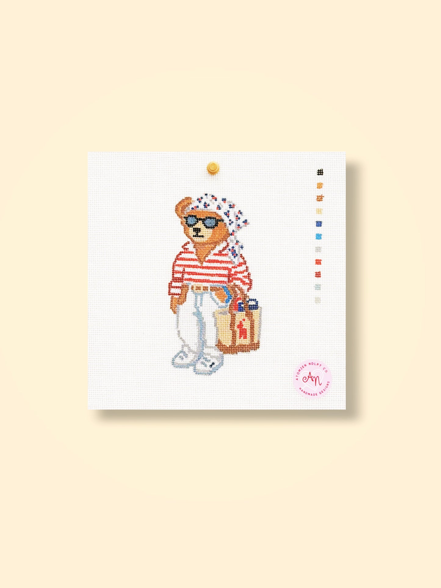 Striped shirt bear Needlepoint Kit