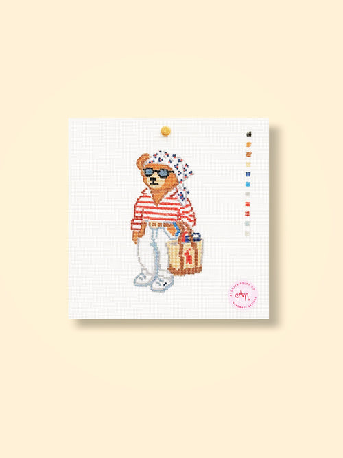 Striped shirt bear Needlepoint Kit