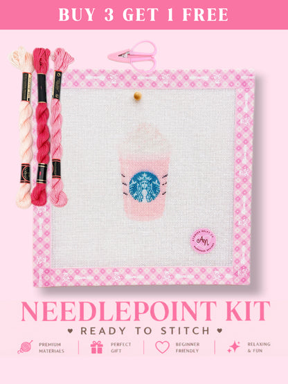 Strawberry Frappuccino Needlepoint Kit