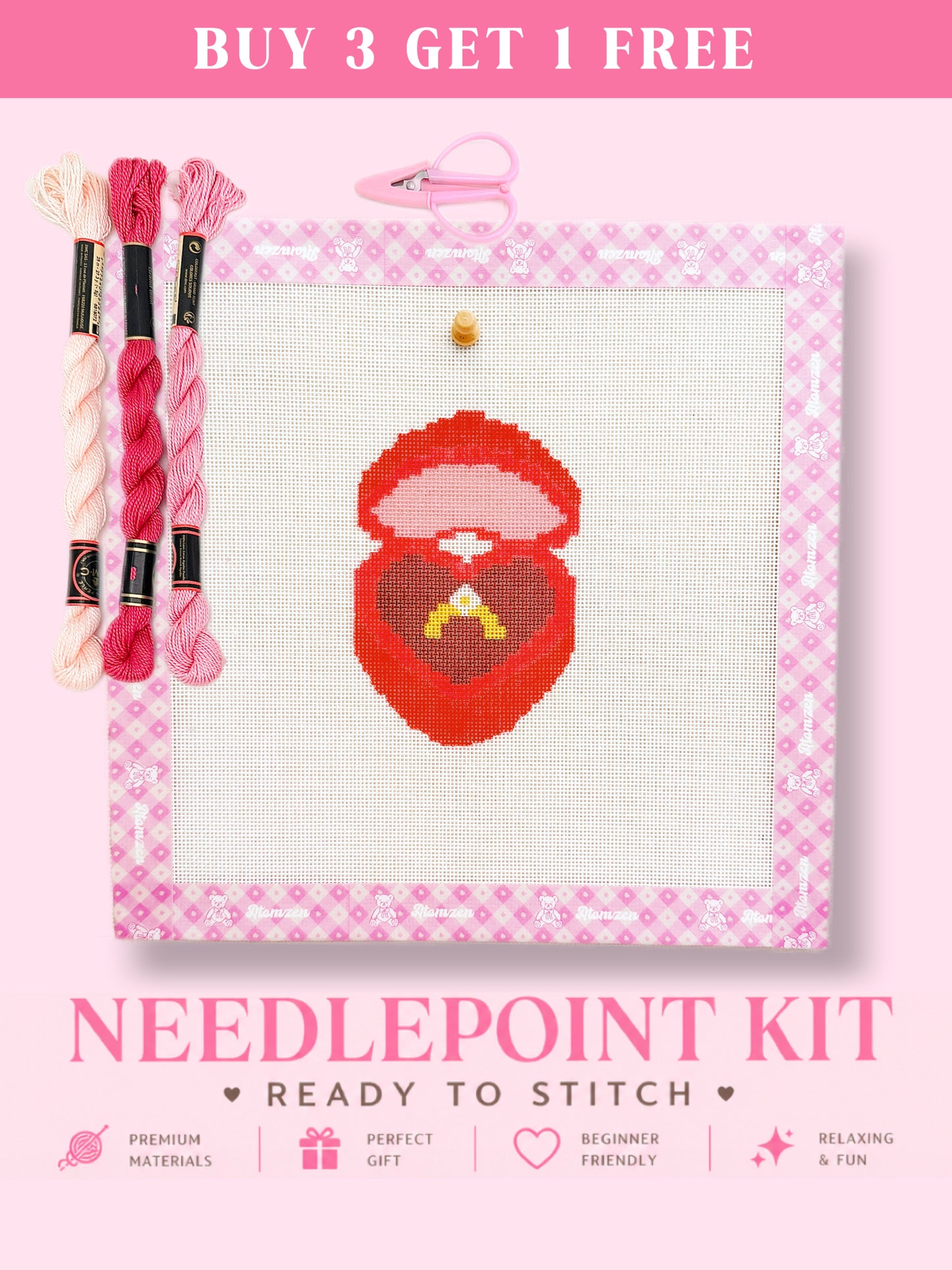 Red Ring Box Needlepoint Kit