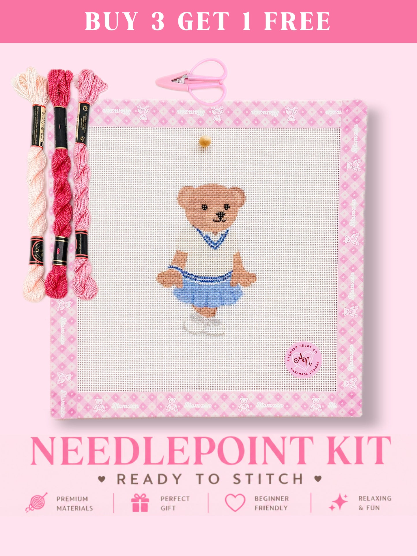 Polo Bear Needlepoint Kit