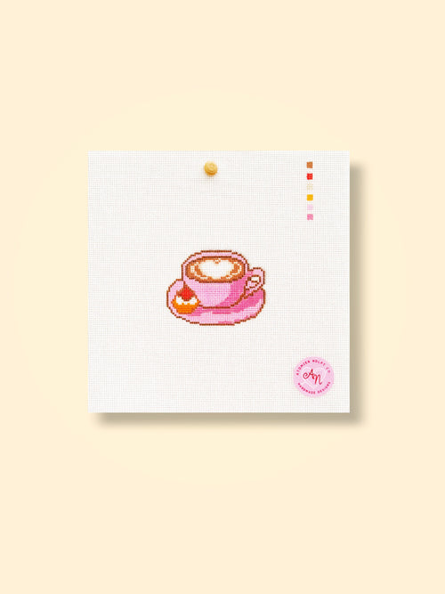 Heart Latte Needlepoint Kit