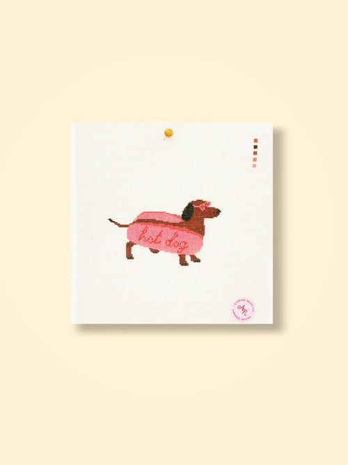 Hot Dog Dachshund Needlepoint Kit