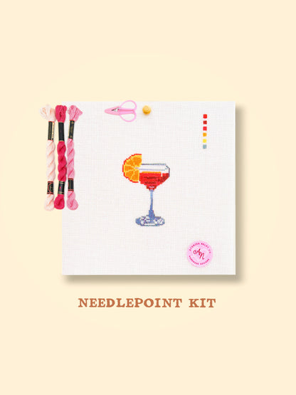 Orange Slice Cocktail Needlepoint Kit
