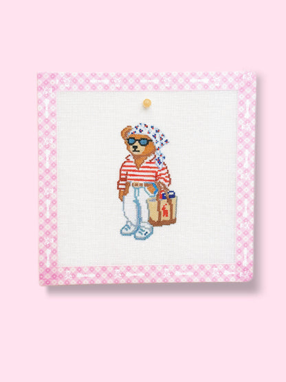 Striped shirt bear Needlepoint Kit