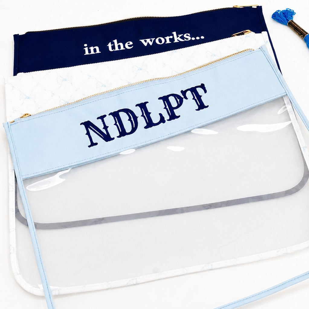 Personalized Embroidered Needlepoint Project Bag