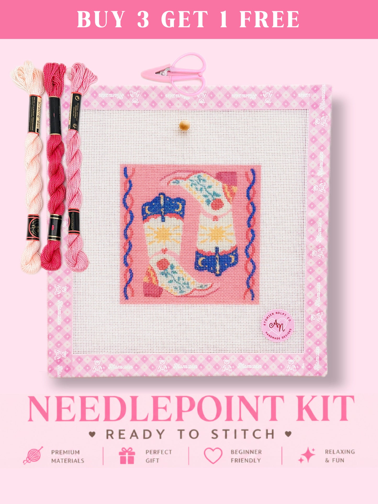 Painted Boots Needlepoint Kit