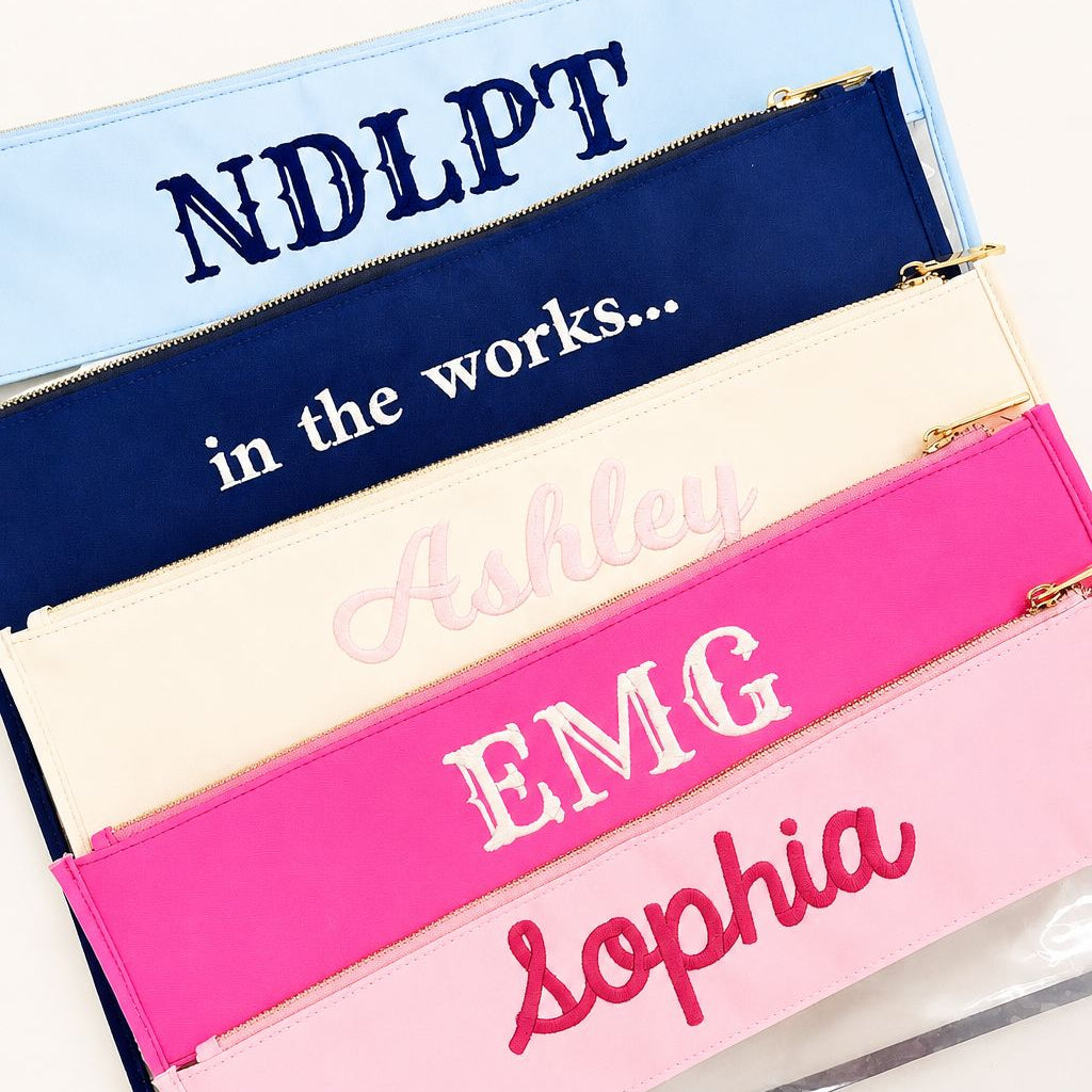 Personalized Embroidered Needlepoint Project Bag