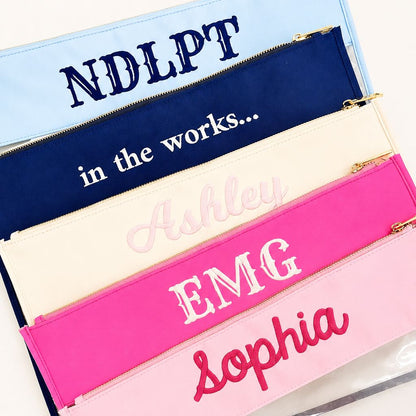 Personalized Embroidered Needlepoint Project Bag
